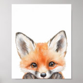 Poster Couleur d'eau mignonne Baby Fox Nursery Décor (Devant)