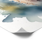 Poster Couleur d'eau mignonne Peinture d'une vache des Hi (Coin)