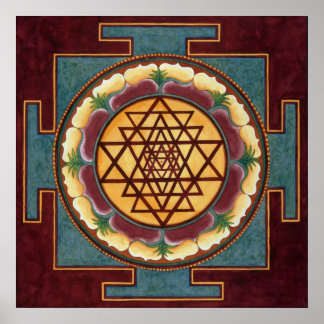 Poster Couleur d'eau Sri Yantra