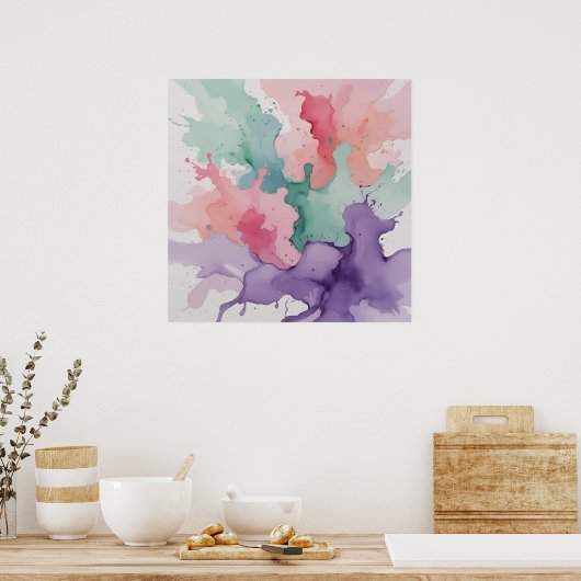 Poster Couleur éclat aquarelle - Énergie Abstraite en Vib (Cuisine)