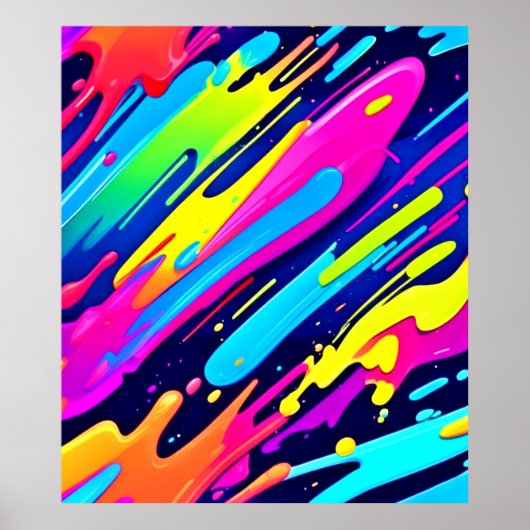 Poster Couleur éclatée : flux Abstrait (Devant)