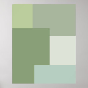 Poster Couleur géométrique minimaliste Sage vert Tons
