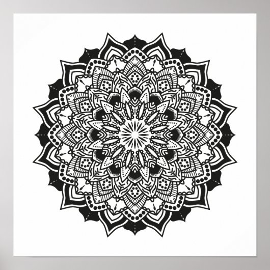 Poster Couleur géométrique pour adultes Mandala (Devant)
