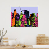 Poster Couleur Ma ville (Cuisine)