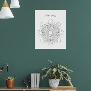 Poster couleur Mandala v2 noir et blanc