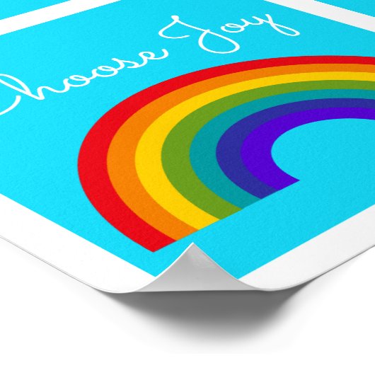 Poster Couleur mignonne Choisissez Joy inspirant Arc-en-c (Coin)