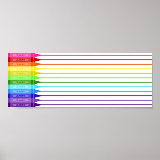 Poster Couleur Mon monde Crayons arc-en-ciel (Devant)