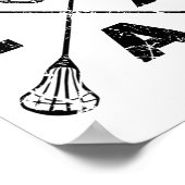 Poster Couleur noire de l'axe de croix de Lacrosse (Coin)