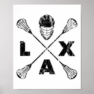Poster Couleur noire de l'axe de croix de Lacrosse