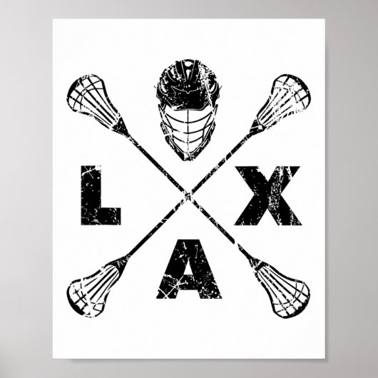 Poster Couleur noire de l'axe de croix de Lacrosse (Devant)