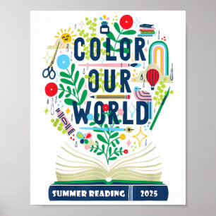 Poster Couleur Notre Monde Lecture Été 2025 Boho Wildflow