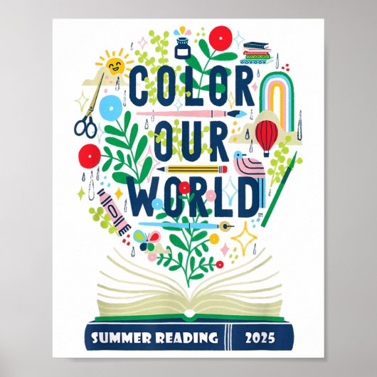 Poster Couleur Notre Monde Lecture Été 2025 Boho Wildflow (Devant)