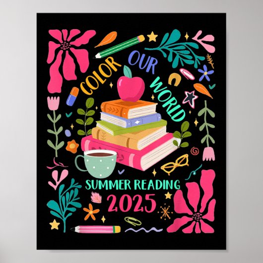 Poster Couleur Notre Monde Lecture Été 2025 Boho Wildflow (Devant)