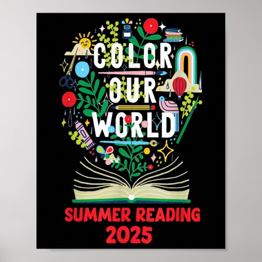 Poster Couleur Notre Monde Lecture Été Art Et Créativité (Devant)