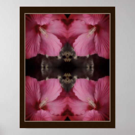 Poster Couleur partielle rose Hibiscus couleur Abstraite (Devant)