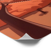 Poster Couleur pastel Illustration du paysage de la monta (Coin)