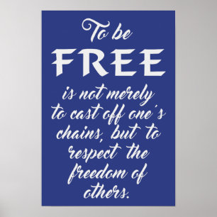 Poster couleur personnalisé Freedom Quote