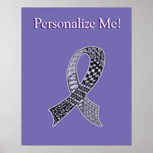 Poster Couleur personnalisée du ruban de sensibilisation
