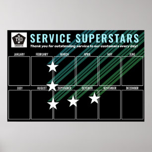 Poster Couleur personnalisée étoiles photo employé du moi