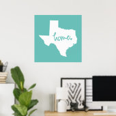 Poster Couleur personnalisée Home Texas (Bureau à domicile)