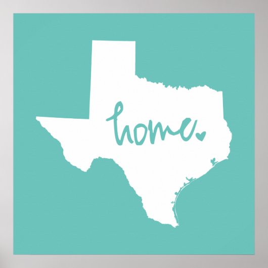 Poster Couleur personnalisée Home Texas (Devant)