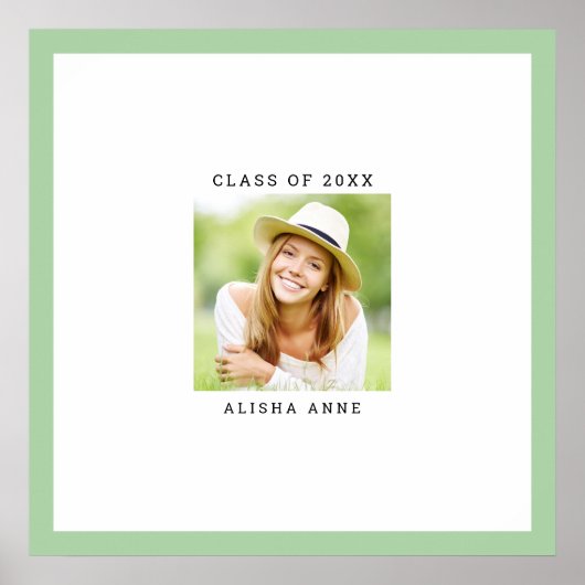 Poster COULEUR PERSONNALISÉE Photo Graduation Signature M (Devant)