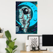 Poster couleur pleine astronaute (Bureau à domicile)
