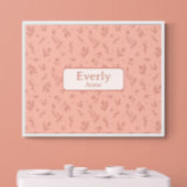 Poster Couleur rose Nom Décor Petites filles Chambre