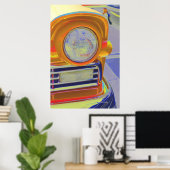 Poster couleur saturée du grill de phare de voiture class (Bureau à domicile)