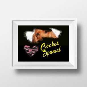 Poster Couleur solide des yeux de l'espagne Cocker