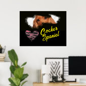 Poster Couleur solide des yeux de l'espagne Cocker (Bureau à domicile)