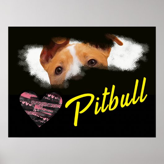 Poster Couleur solide des yeux Pitbull (Devant)