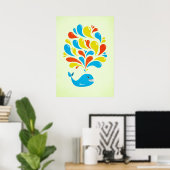 Poster Couleur Splash Happy Cartoon Whale (Bureau à domicile)