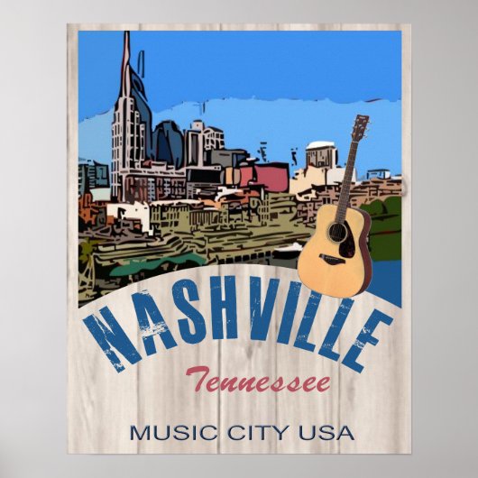 Poster couleur TN de Nashville (Devant)