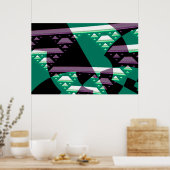 Poster Couleur turquoise Art moderne Abstrait fractal (Cuisine)