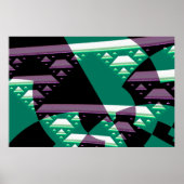 Poster Couleur turquoise Art moderne Abstrait fractal (Devant)