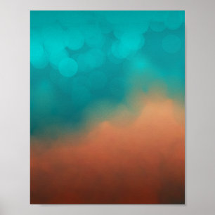 Poster Couleur turquoise bleue de turquoise d'art