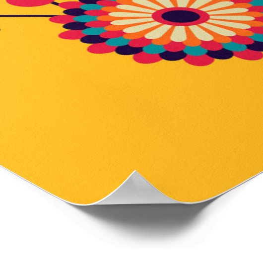 Poster Couleur vive conception abstraite de chouette (Coin)