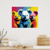 Poster Couleur vive Koala Bears Art (Cuisine)