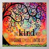 Poster Couleur vive "One Kind Day" (Devant)