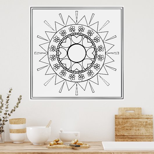 Poster Couleur Vous-Même Mandala (Cuisine)