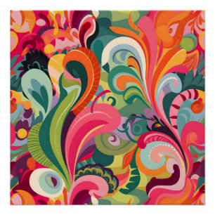 Poster Couleur Whimsical : Art Motif Vibrant