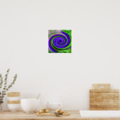 Poster Couleurs Abstraites de tourbillons vert pourpre Im (Cuisine)