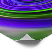 Poster Couleurs Abstraites de tourbillons vert pourpre Im (Coin)
