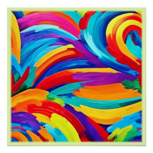Poster Couleurs Abstraites qui scintillent Peinture Art