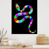 Poster Couleurs arc-en-ciel psychédéliques serpent (Cuisine)