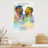 Poster Couleurs arc-en-ciel simples Mariage LGBT engagé c (Cuisine)