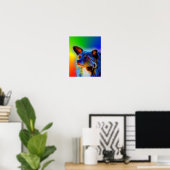 Poster Couleurs arc-en-ciel Terrier Chien Abstrait Art (Bureau à domicile)