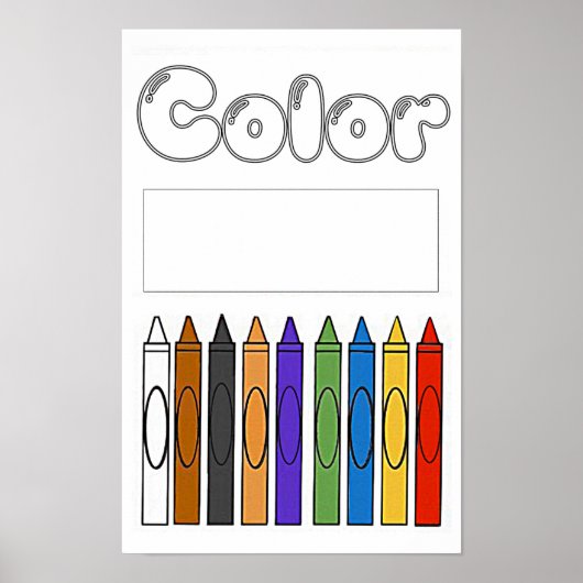 Poster Couleurs avec des crayons de couleur (Devant)