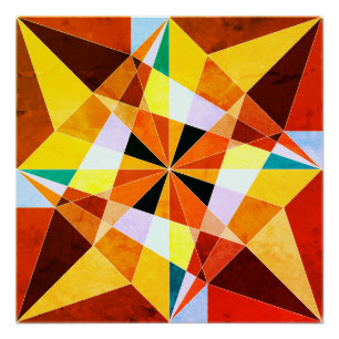 Poster Couleurs chaudes Cool formes géométriques angulair